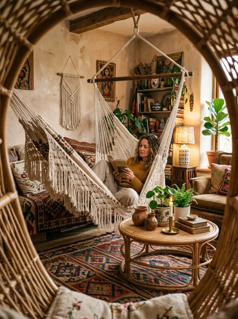 Boho Living Room Hammock