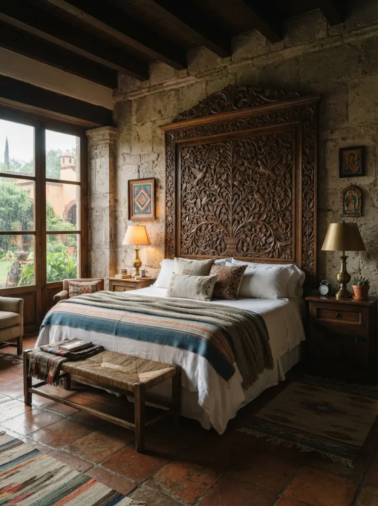 Carved Wood Headboard