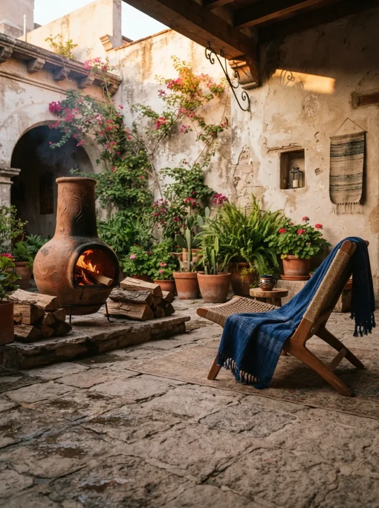 Clay Chiminea Fireplace