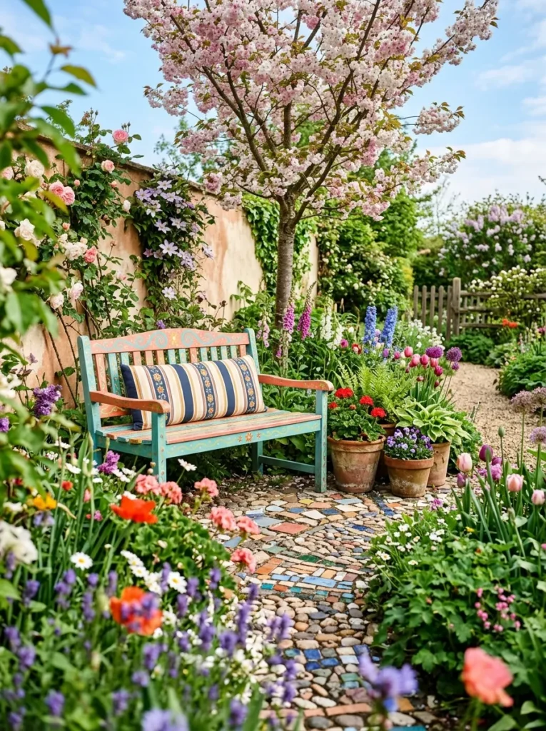 Colorful Garden Benches