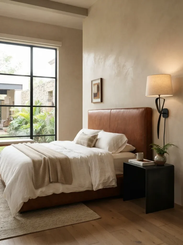 Leather Accent Headboard