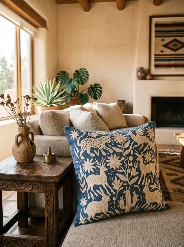 Otomi Embroidered Pillow