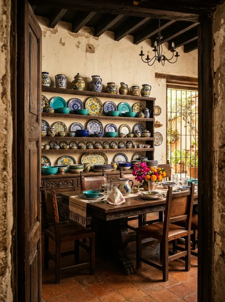 Talavera Pottery Display