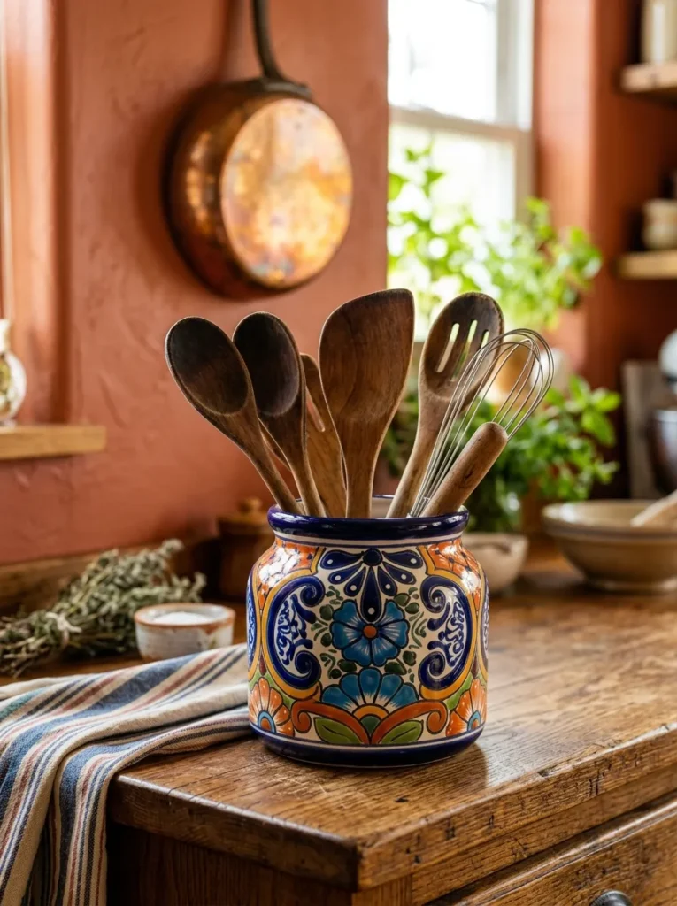 Talavera Utensil Crock