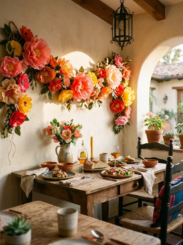 Tissue Flower Garland