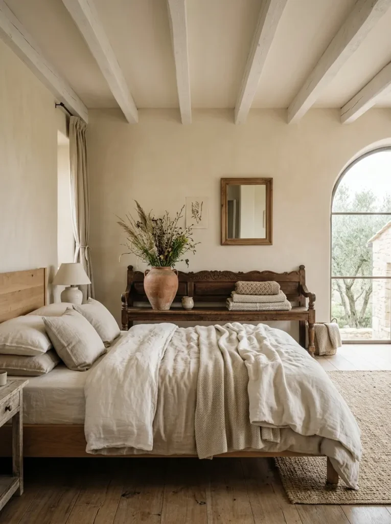 Whitewashed Wood Beams