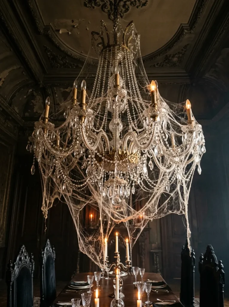 Chandelier Cobweb Drape
