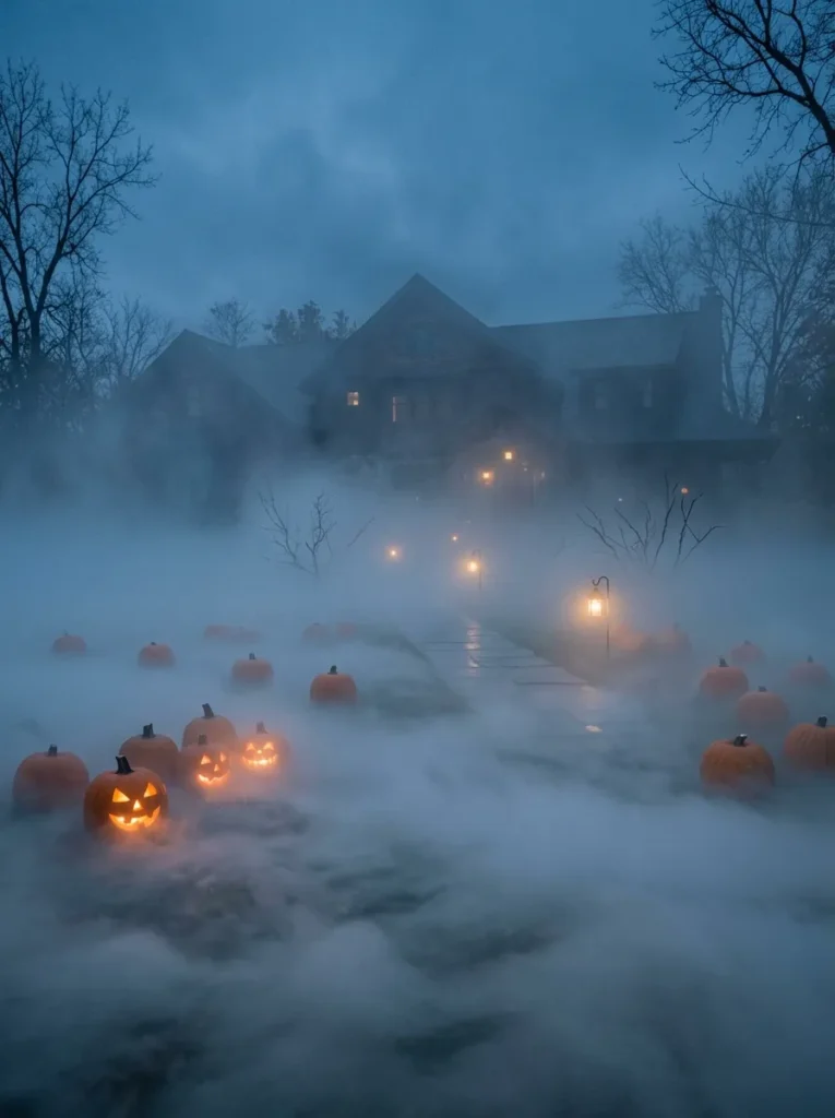 Fog Covered Lawn