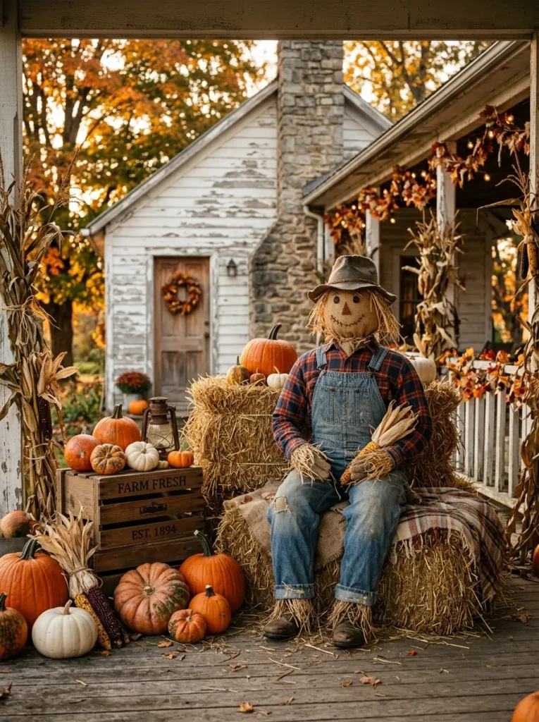 Hay Bale Scarecrow