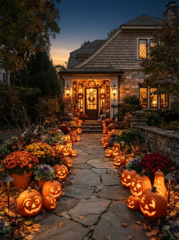 Pumpkin Bordered Walkway
