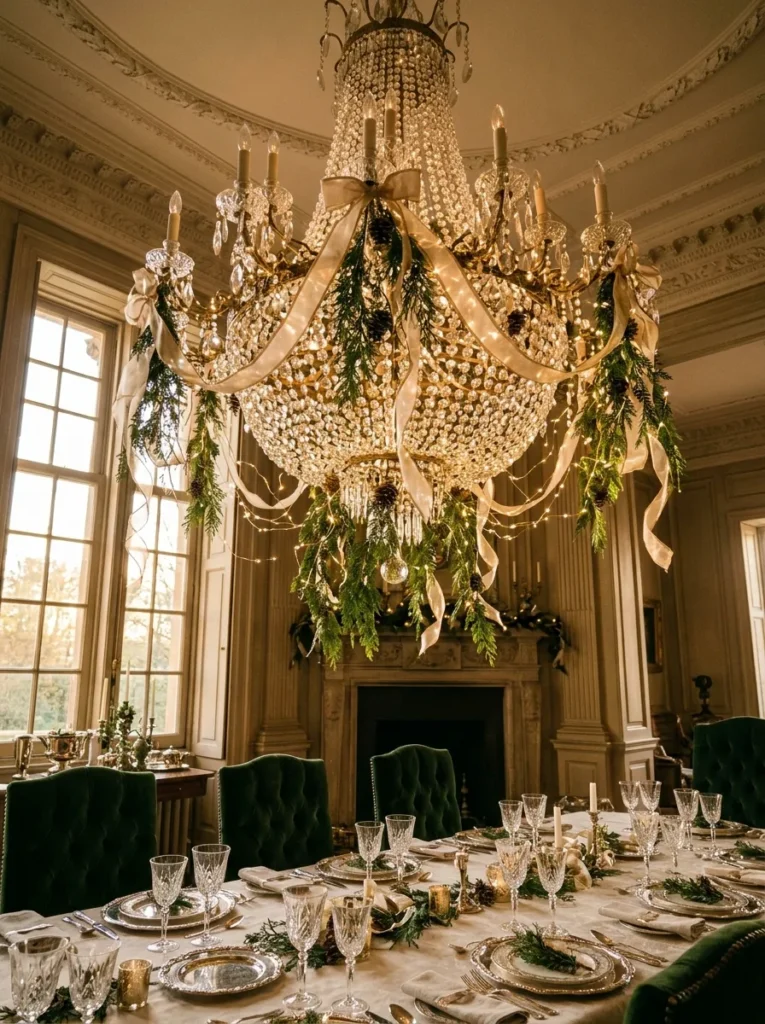 Seasonal Chandelier Dressing