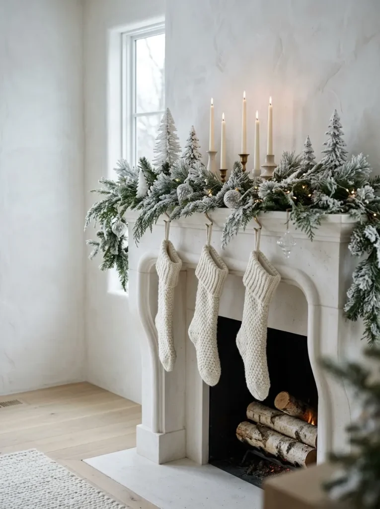 Snowy Mantel Scene